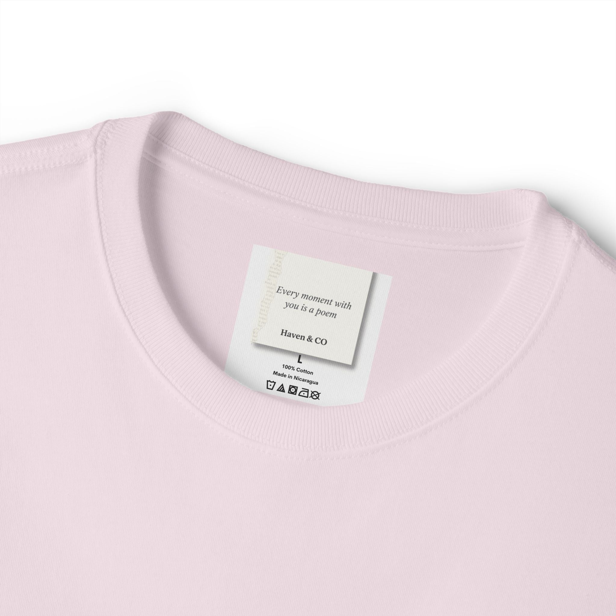 Haven & Co. Oversized Boxy Tee — Minimal Logo Cotton Shirt