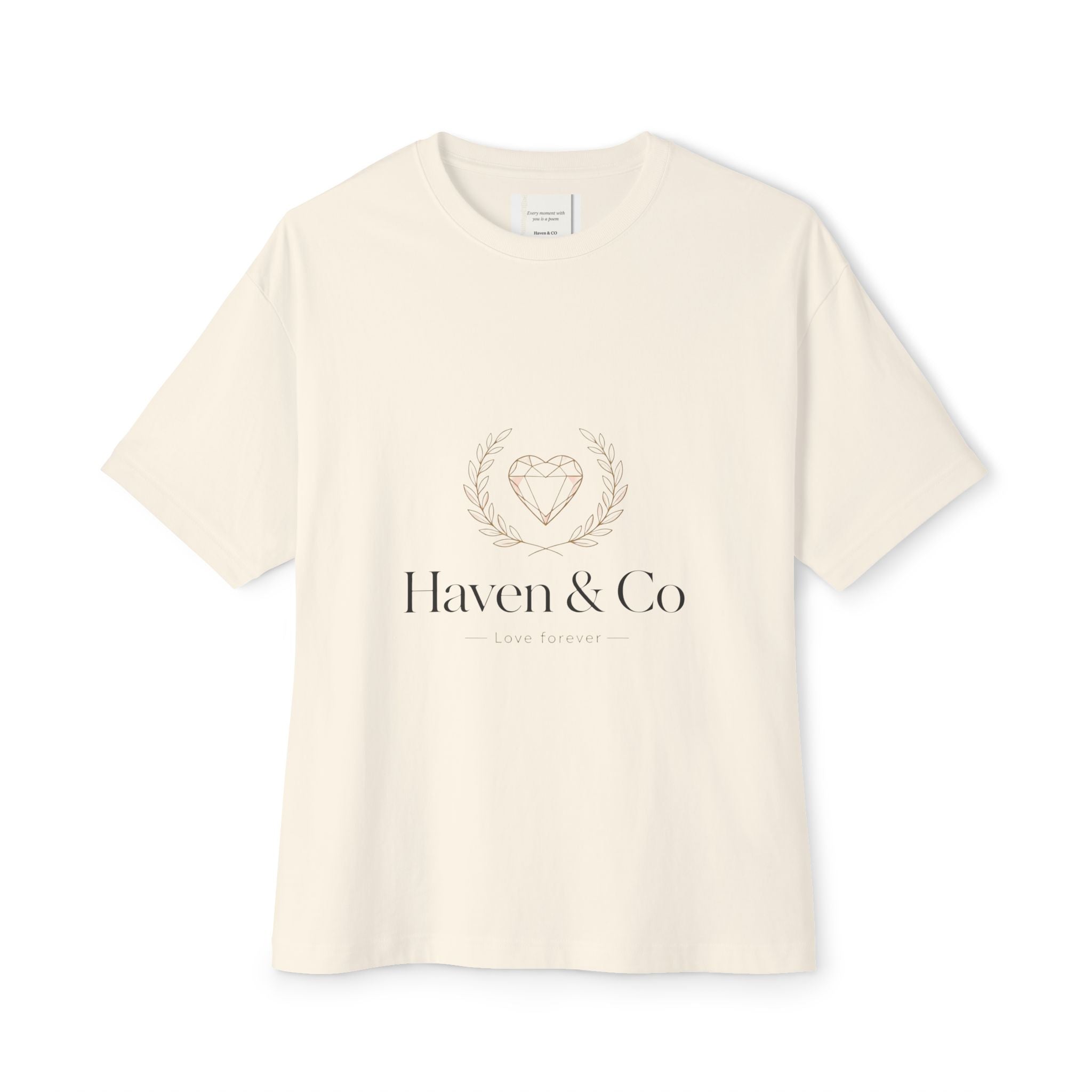 Haven & Co. Oversized Boxy Tee — Minimal Logo Cotton Shirt