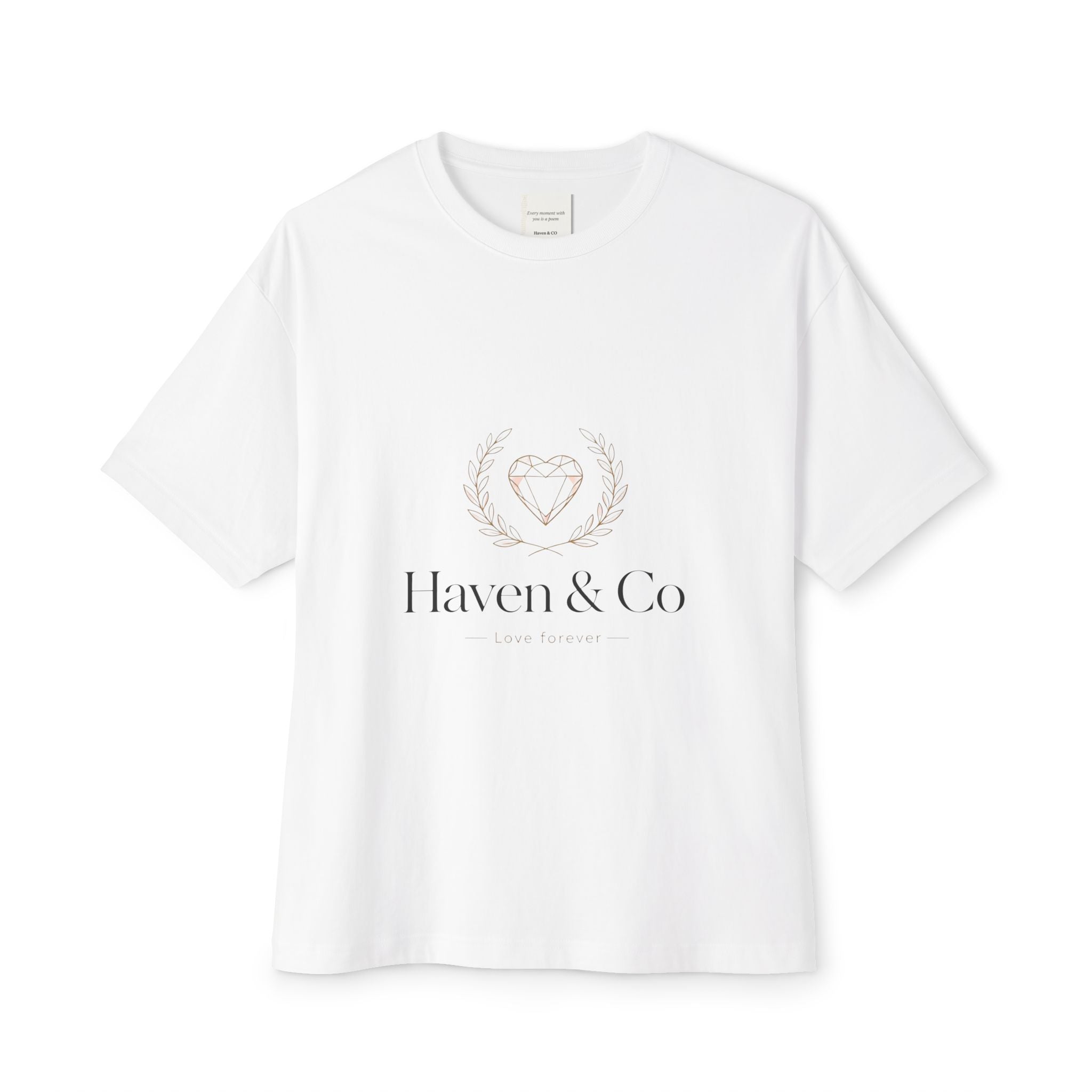 Haven & Co. Oversized Boxy Tee — Minimal Logo Cotton Shirt