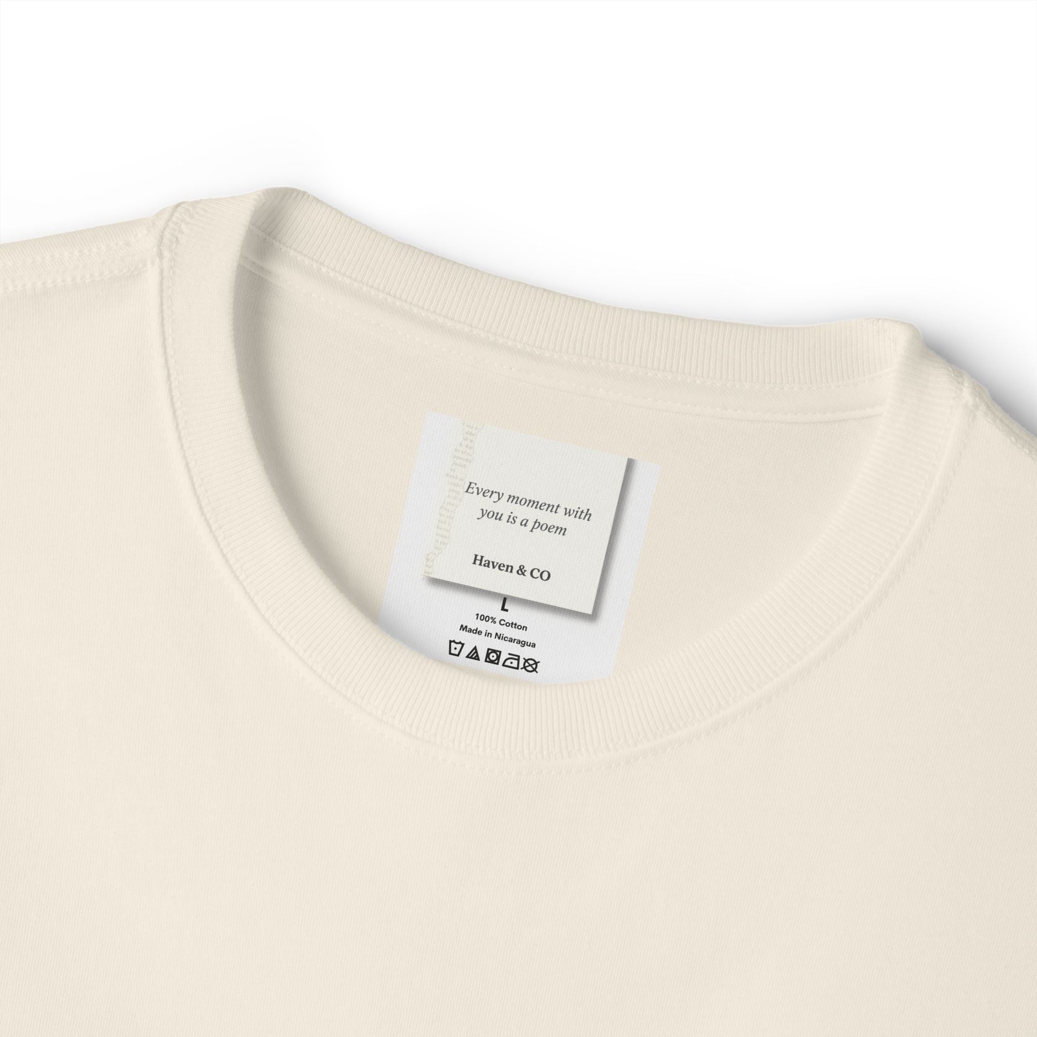 Haven & Co. Oversized Boxy Tee — Minimal Logo Cotton Shirt