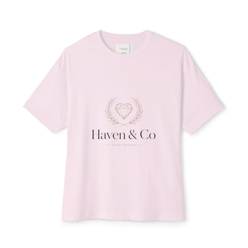 Haven & Co. Oversized Boxy Tee — Minimal Logo Cotton Shirt