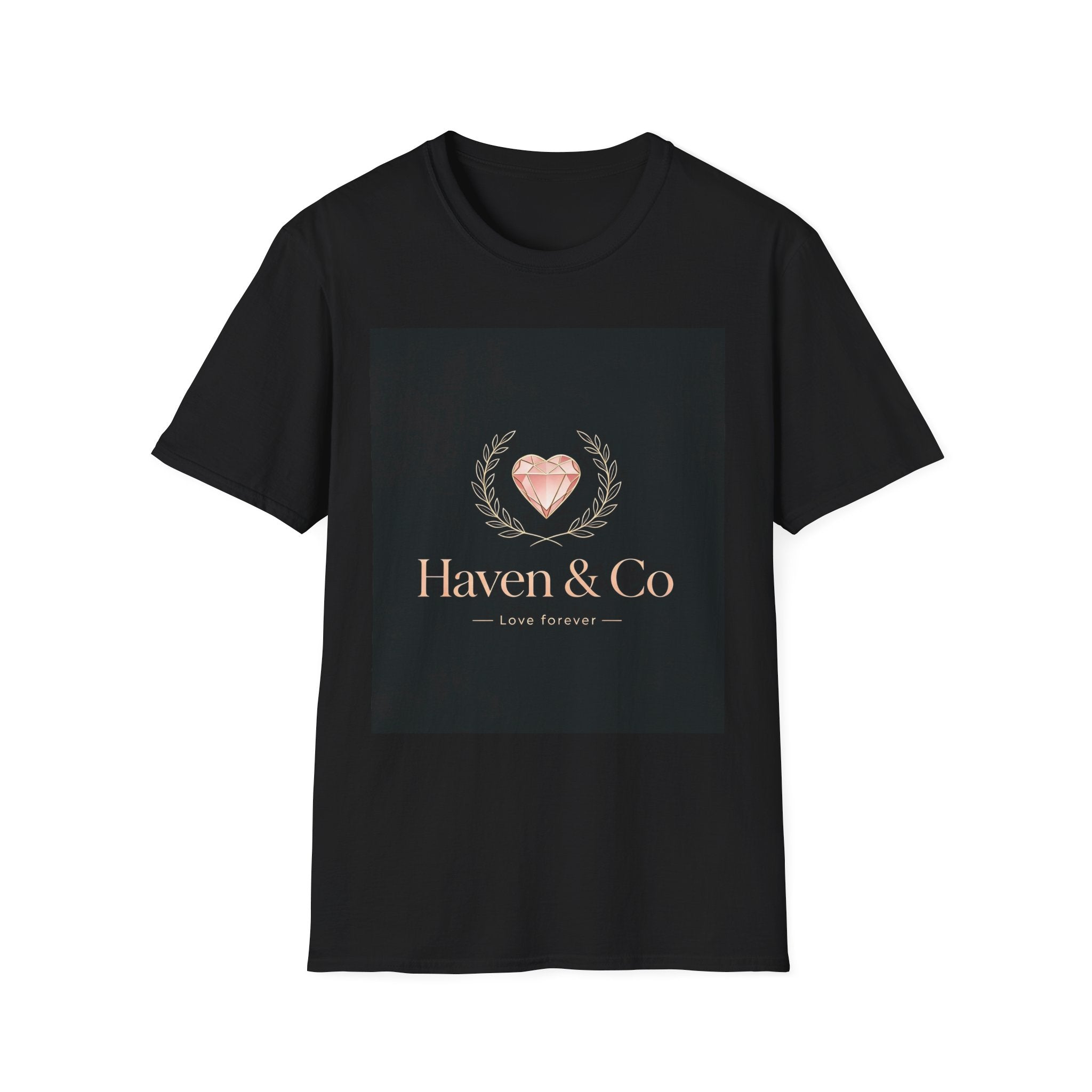Haven & Co Heart Emblem T-Shirt — Rose Gold Gem Crest Tee