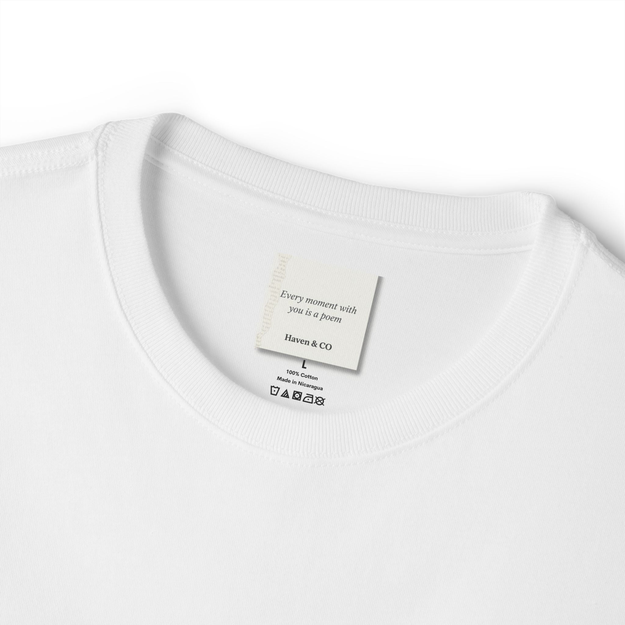 Haven & Co. Oversized Boxy Tee — Minimal Logo Cotton Shirt